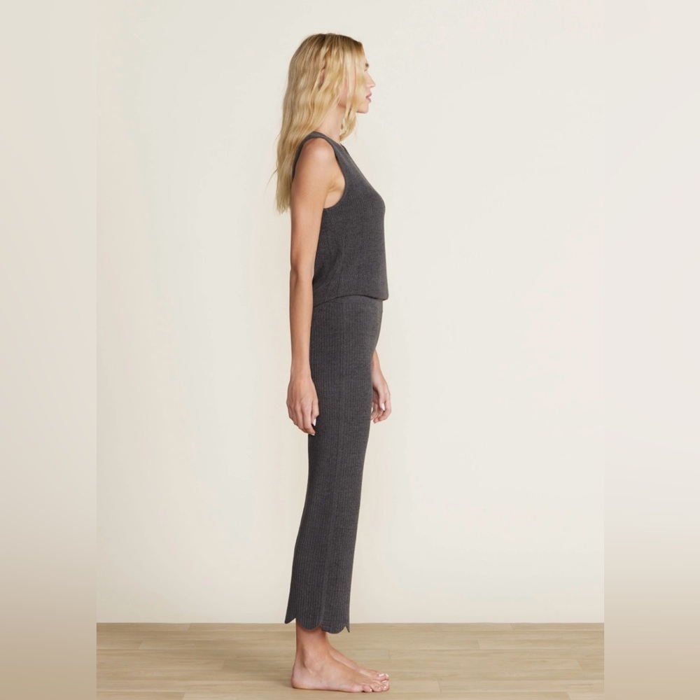 Barefoot Dreams Grey Scallop Cropped Pant - Size XS - NWT